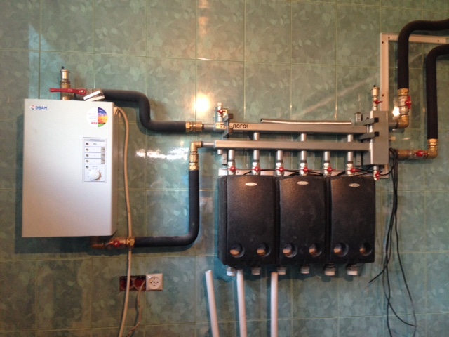 резервная система отопления на основе электрического котла Эван