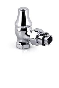 Запорный угловой клапан SR Rubinetterie для радиатора "ретро", 1/2", цвет хром, арт. 0341-1500C000