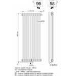 Стальной трубчатый радиатор Arbonia 2180 8 секций с нижним подключением по центру (N 96) цвет Anthrazit metallic 