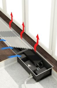 Конвектор встраиваемый (внутрипольный) Varmann Qtherm Electro 180мм Электрический нагрев.Qtherm ES 180.110.750