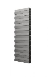 Радиатор биметалл Royal Thermo PianoForte Tower/Silver Satin - 18 сек. Вертикальный, серебристый